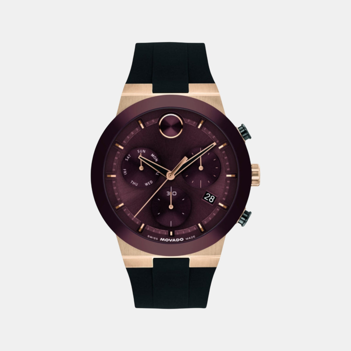 Bold Fusion Men Quartz Burgundy Dial Chronograph Ceramic Watch 3601332
