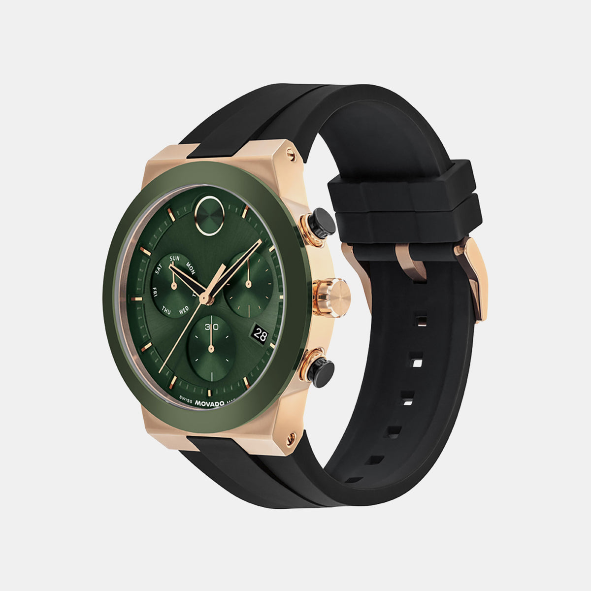 Bold Fusion Men Quartz Green Dial Chronograph Ceramic Watch 3601333