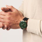 Bold Men Quartz Green Dial Chronograph Silicone Watch 3601333