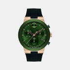 Bold Fusion Men Quartz Green Dial Chronograph Silicone Watch 3601333
