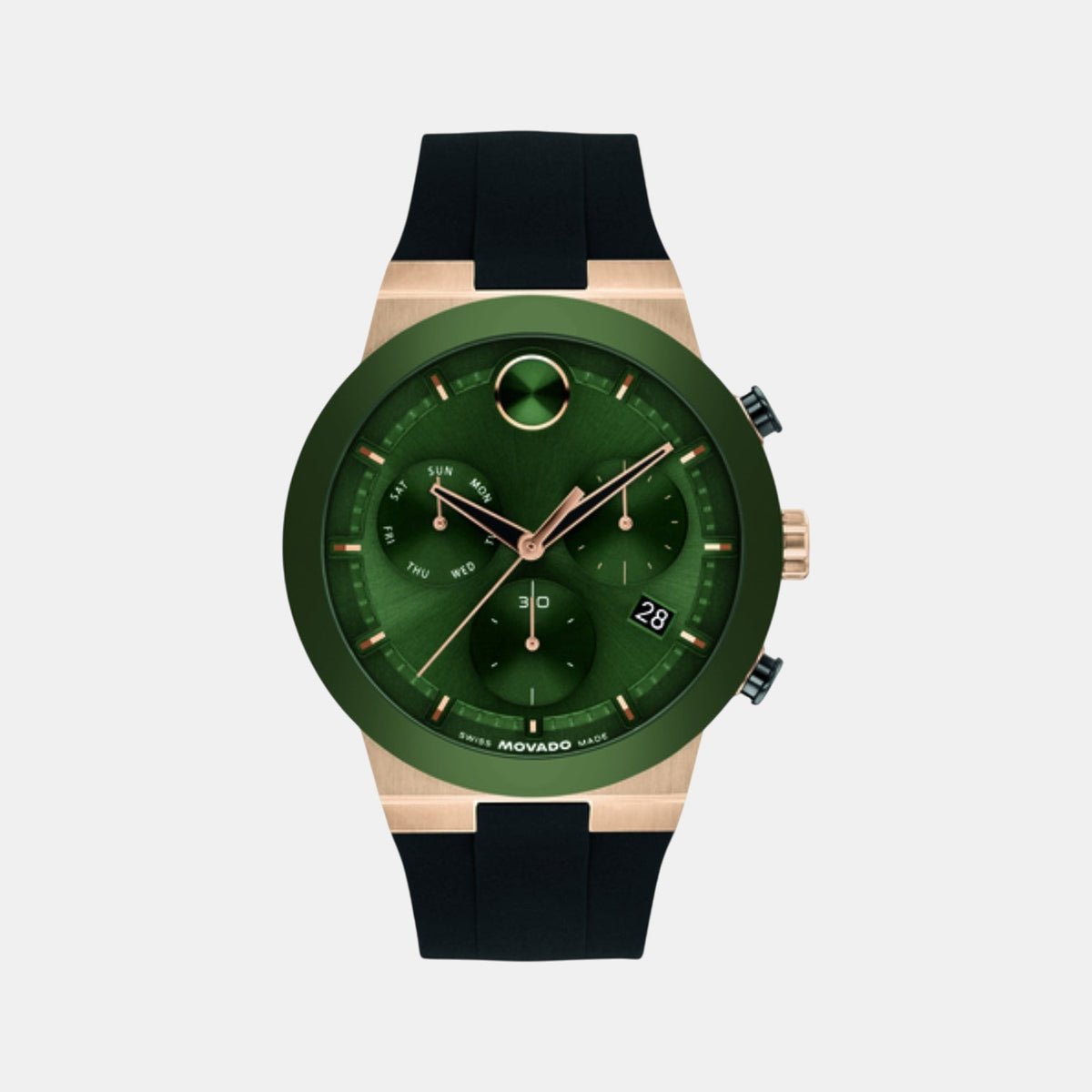 Bold Fusion Men Quartz Green Dial Chronograph Ceramic Watch 3601333