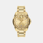 Men Quartz Gold Dial Analog Stainless Steel Watch 3601392