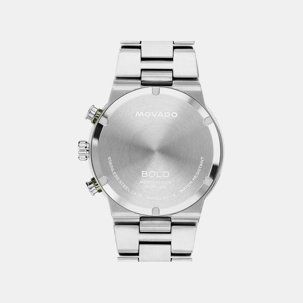 Bold Men Quartz Green Dial Chronograph Stainless Steel Watch 3601398