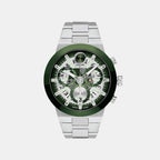Bold Men Quartz Green Dial Chronograph Stainless Steel Watch 3601398