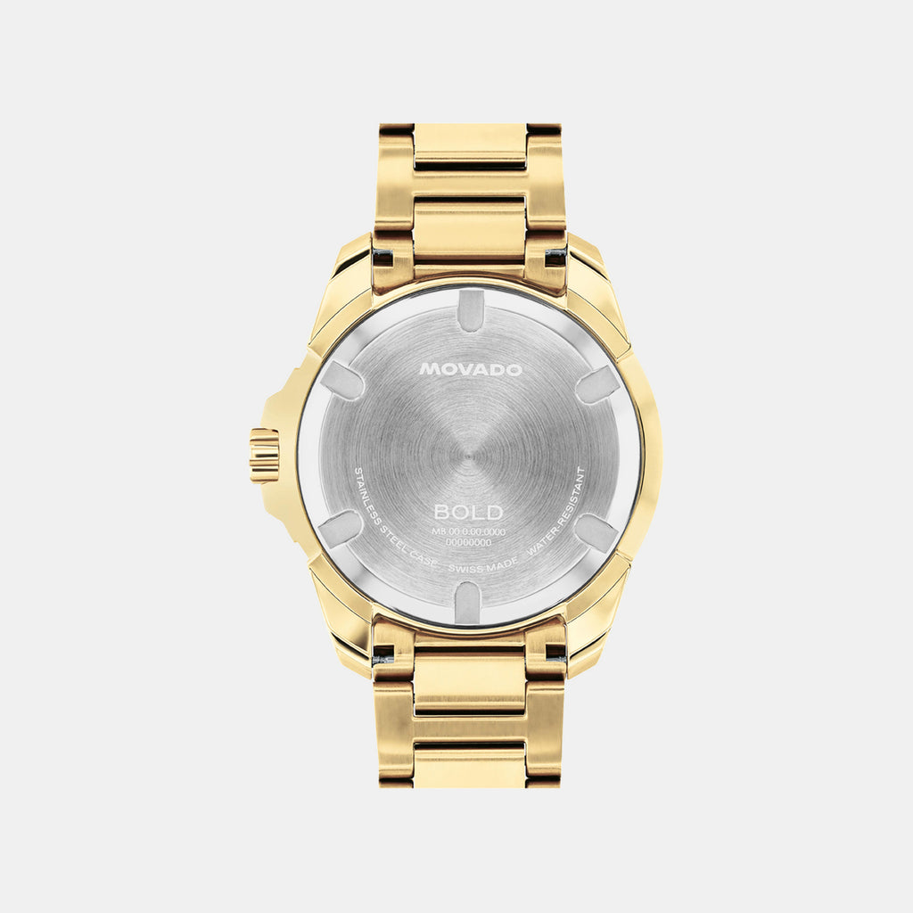 Bold Verso Men Quartz Gold Dial Analog Stainless Steel Watch 3601439