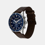 Heritage Men Quartz Blue Dial Chronograph Leather Watch 3650061