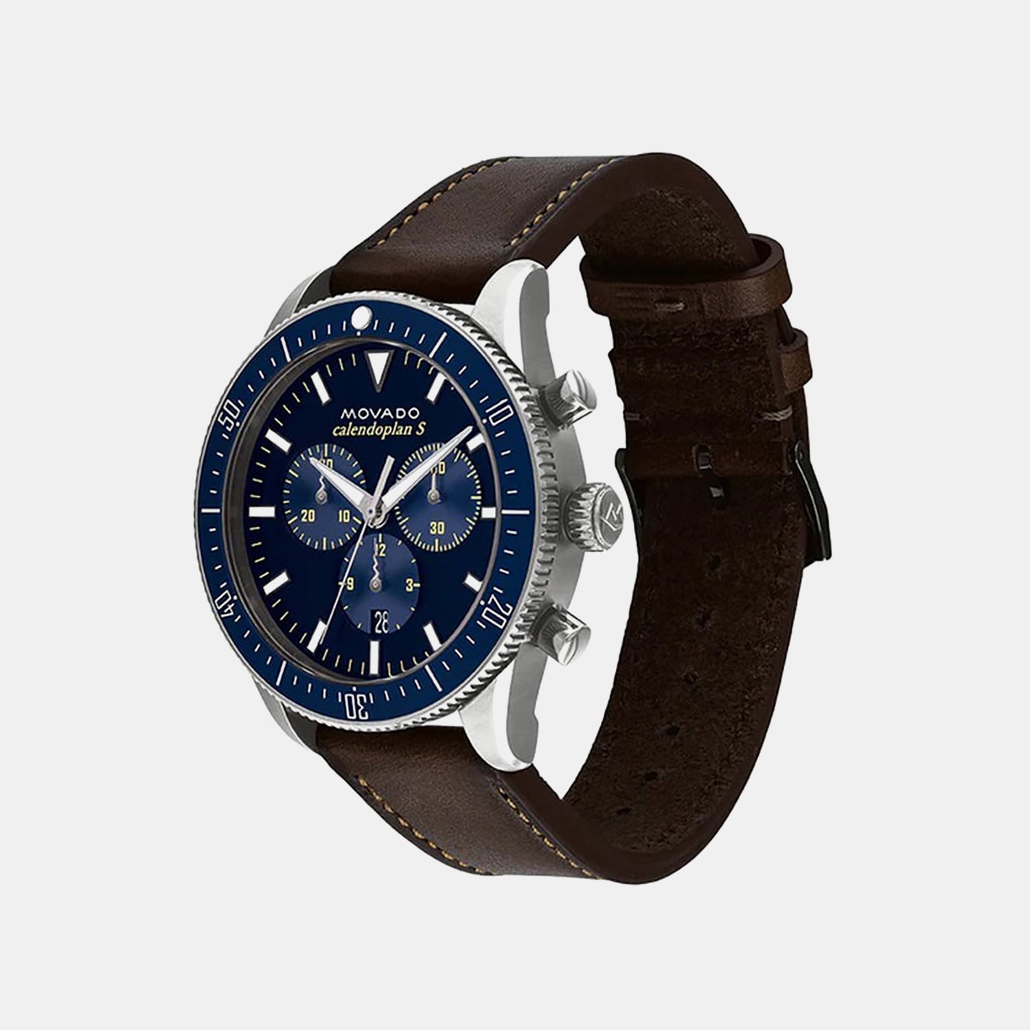 Heritage Men Quartz Blue Dial Chronograph Leather Watch 3650061