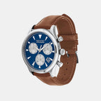 Heritage Men Quartz Blue Dial Chronograph Leather Watch 3650113