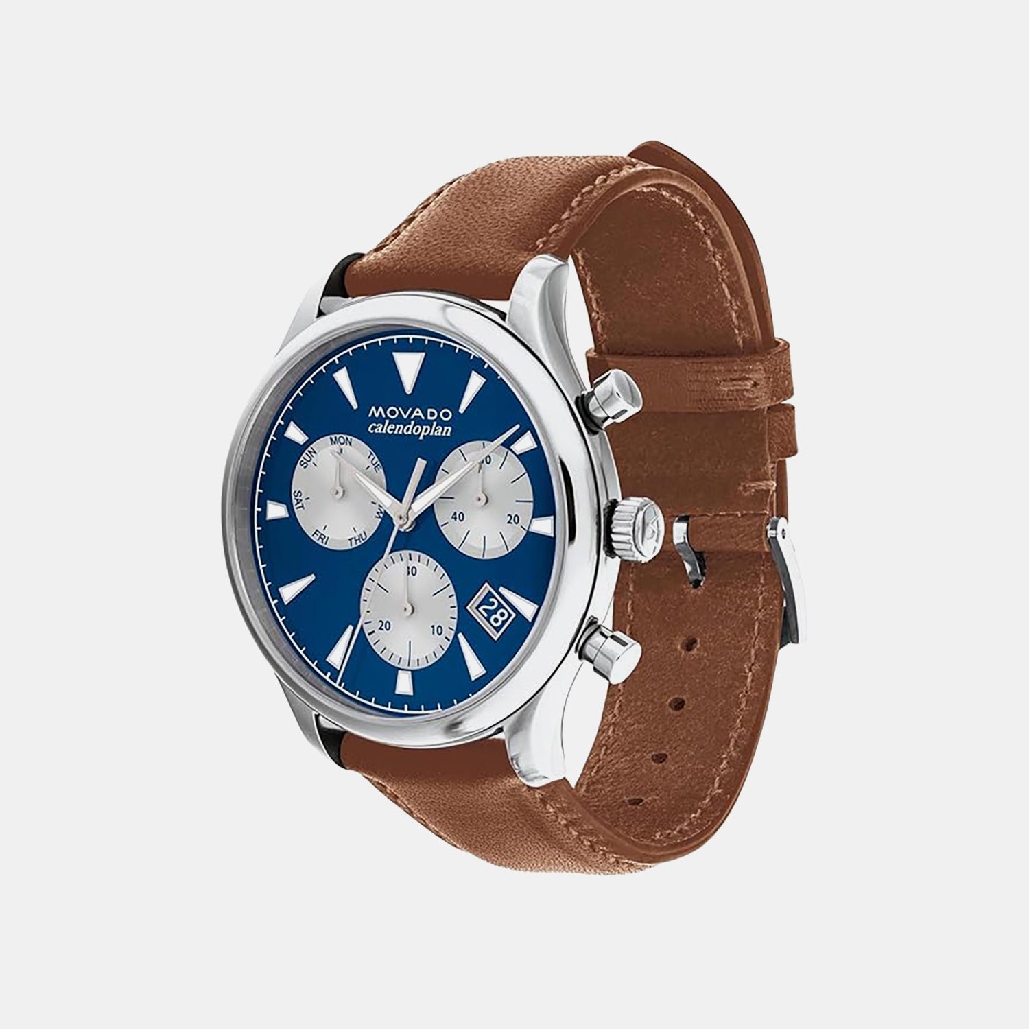 Heritage Men Quartz Blue Dial Chronograph Leather Watch 3650113