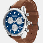 Calendoplan S Heritage Men Quartz Blue Dial Chronograph Leather Watch 3650113