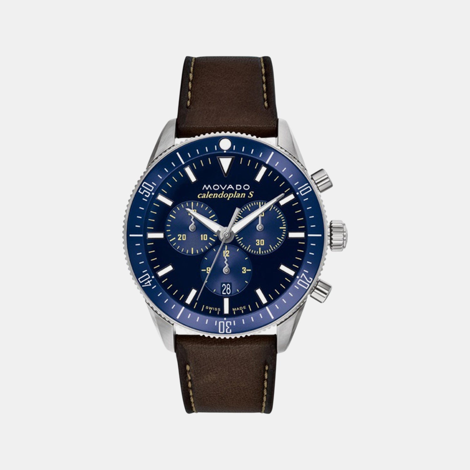 Heritage Men Quartz Blue Dial Chronograph Leather Watch 3650121