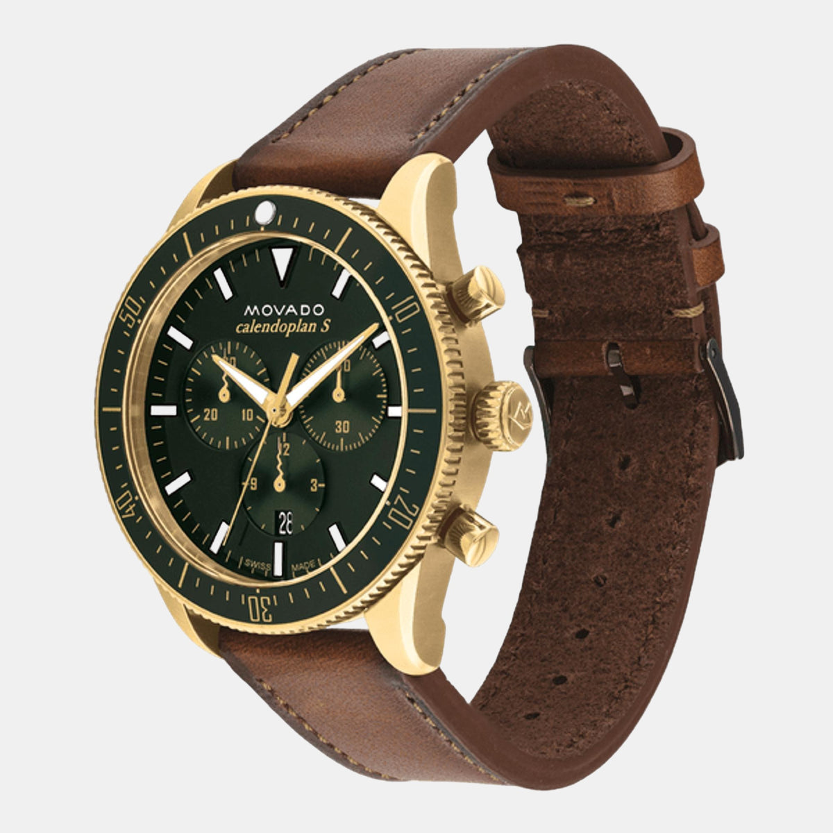 Heritage Calendoplan S Men Quartz Green Dial Chronograph Stainless Steel Watch 3650122
