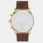 Calendoplan S Heritage Men Quartz Green Dial Chronograph Leather Watch 3650122