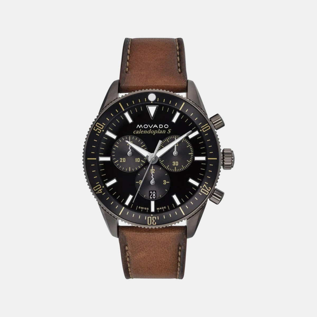 Heritage Calendoplan S Men Quartz Black Dial Chronograph Stainless Steel Watch 3650123