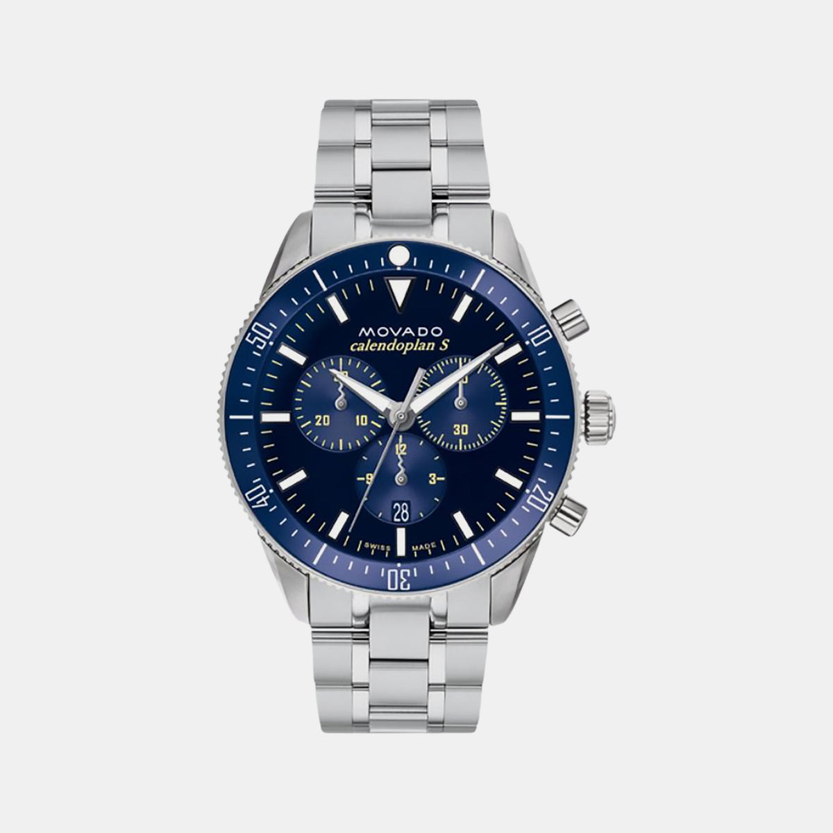 Heritage Calendoplan S Men Quartz Blue Dial Chronograph Stainless Steel Watch 3650124