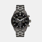 Calendoplan S Heritage Men Quartz Black Dial Chronograph Stainless Steel Watch 3650125
