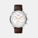 Heritage Men Quartz White Dial Chronograph Leather Watch 3650132