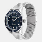 Heritage Men Quartz Blue Dial Analog Stainless Steel Watch 3650136