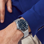 Heritage Men Quartz Blue Dial Analog Stainless Steel Watch 3650136