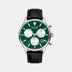 Calendoplan Heritage Men Quartz Green Dial Chronograph Leather Watch 3650149