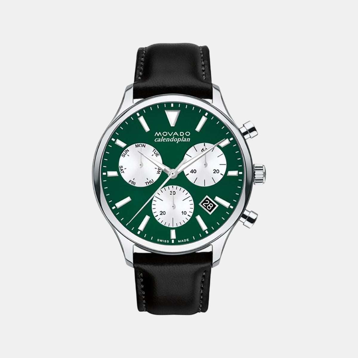 Heritage Calendoplan Men Quartz Green Dial Chronograph Stainless Steel Watch 3650149