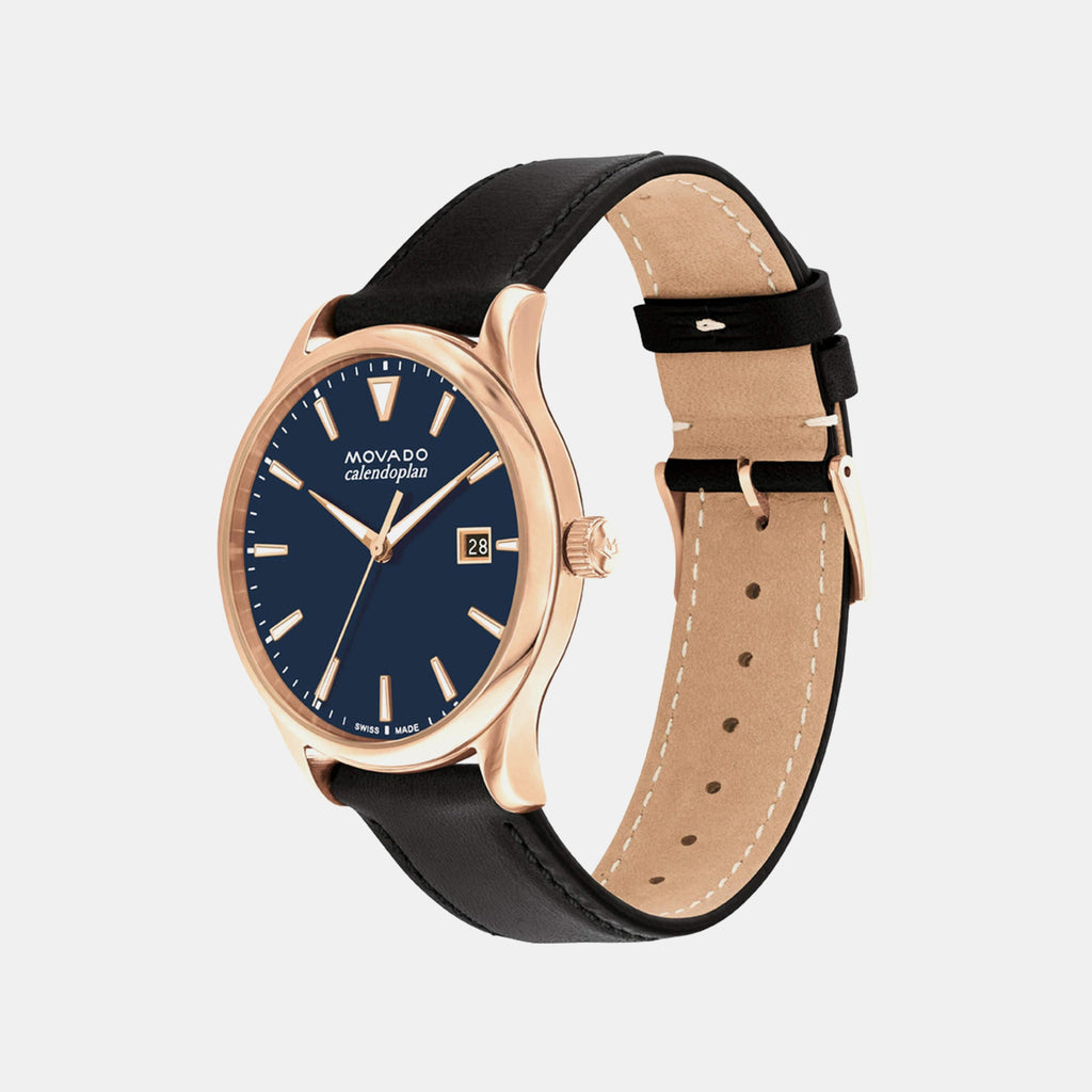 Heritage Men Quartz Blue Dial Analog Leather Watch 3650158