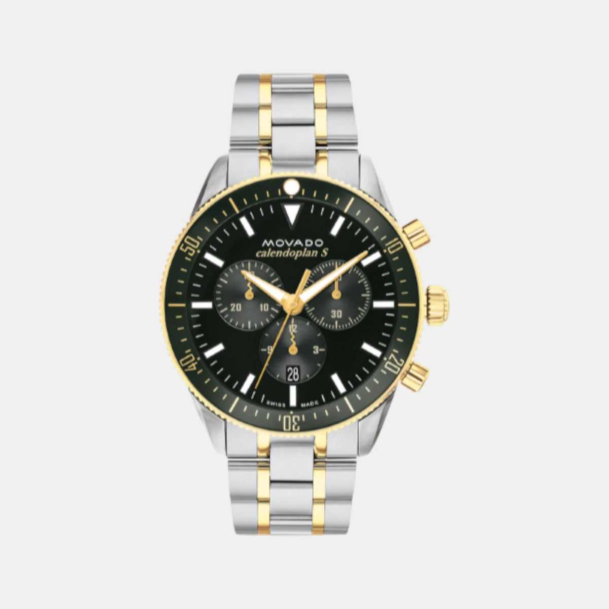 Heritage Calendoplan S Men Quartz Green Dial Chronograph Stainless Steel Watch 3650167