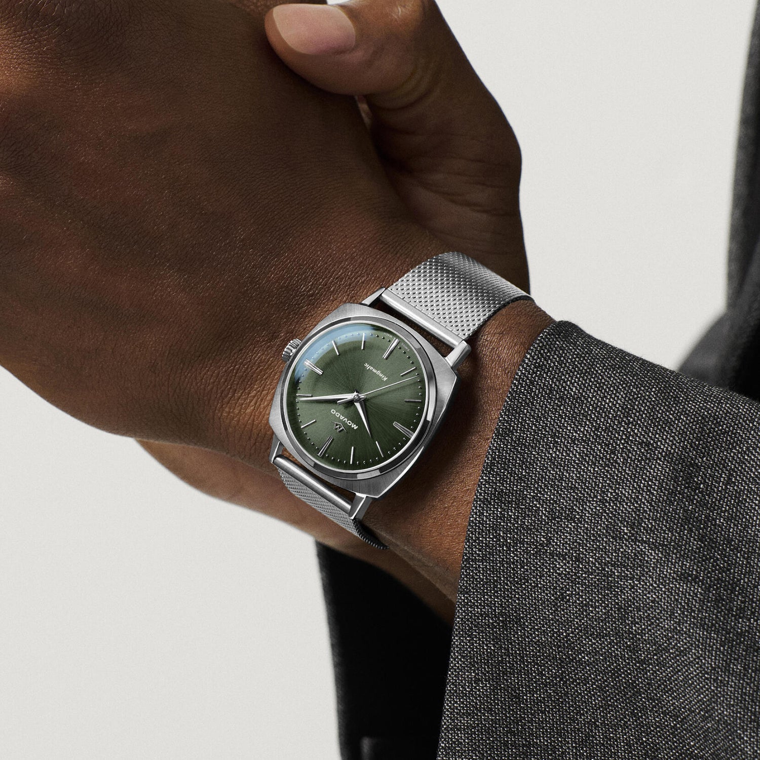 Heritage Kingmatic Unisex Quartz Green Dial Analog Mesh Watch 3650169
