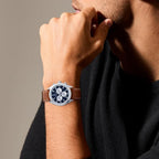 Heritage Men Quartz Blue Dial Chronograph Leather Watch 3650181