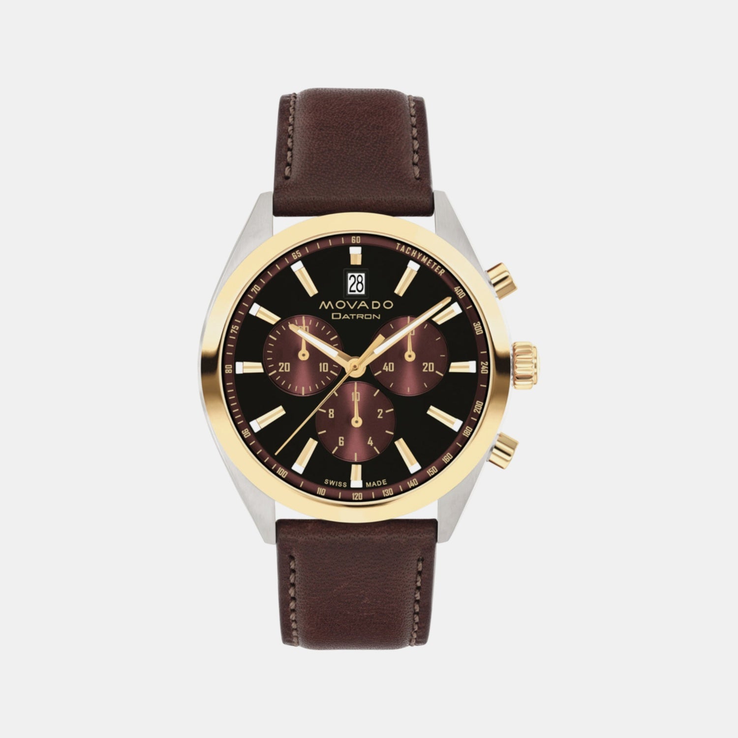 Heritage Men Quartz Black Dial Chronograph Leather Watch 3650182