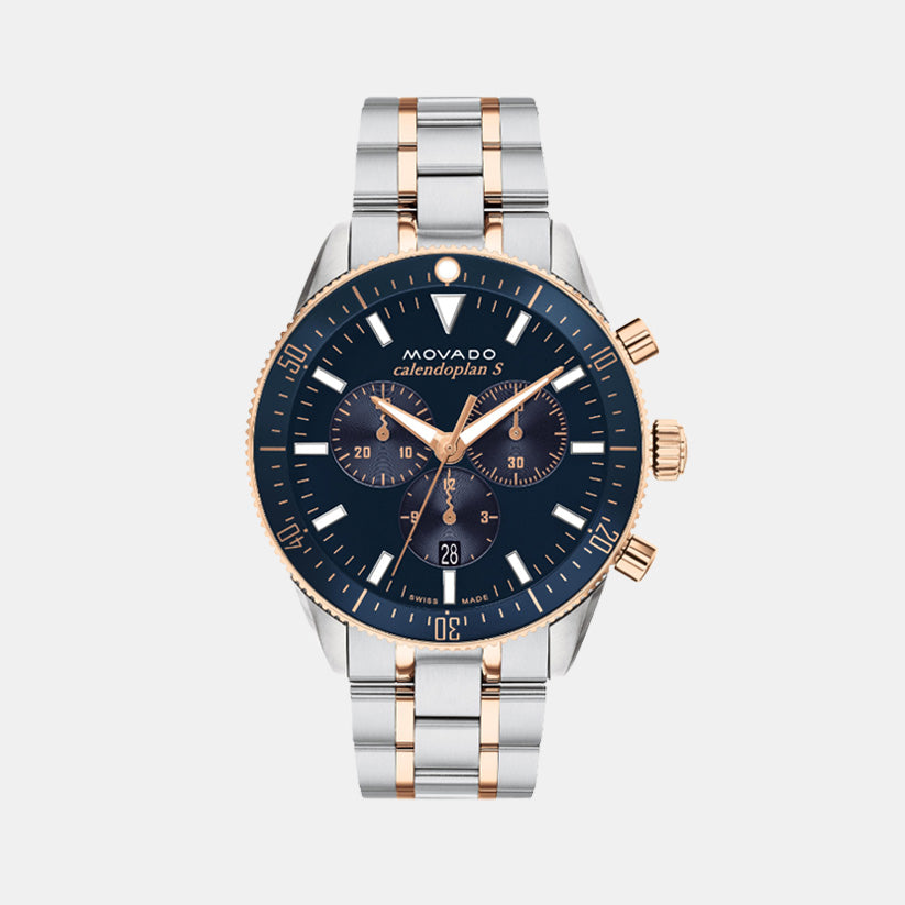 Movado Round Blue Chronograph watch