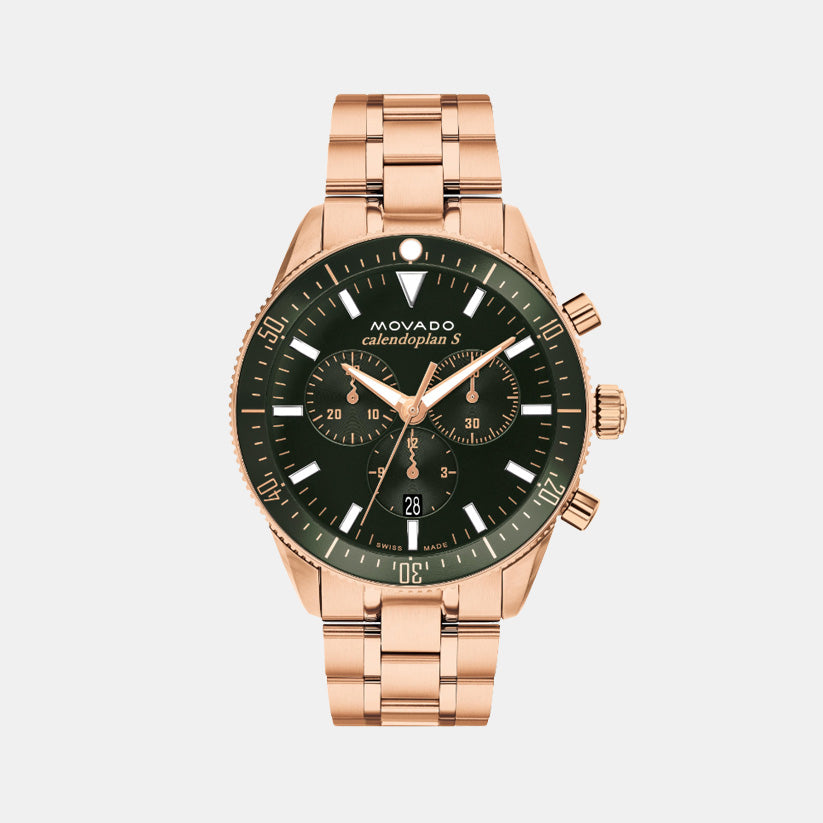 Movado Round Green Chronograph watch