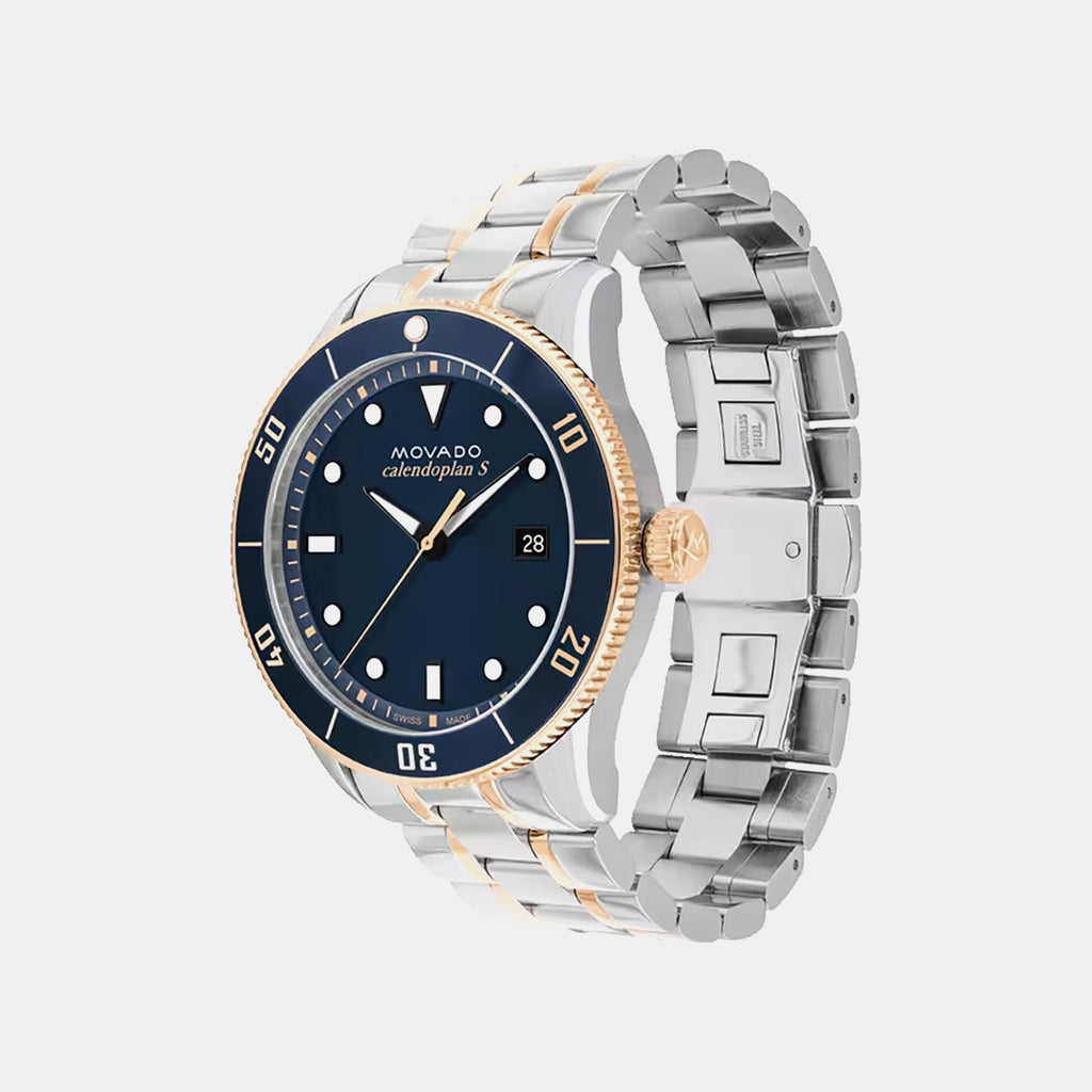 Heritage Men Quartz Blue Dial Analog Stainless Steel Watch 3650185