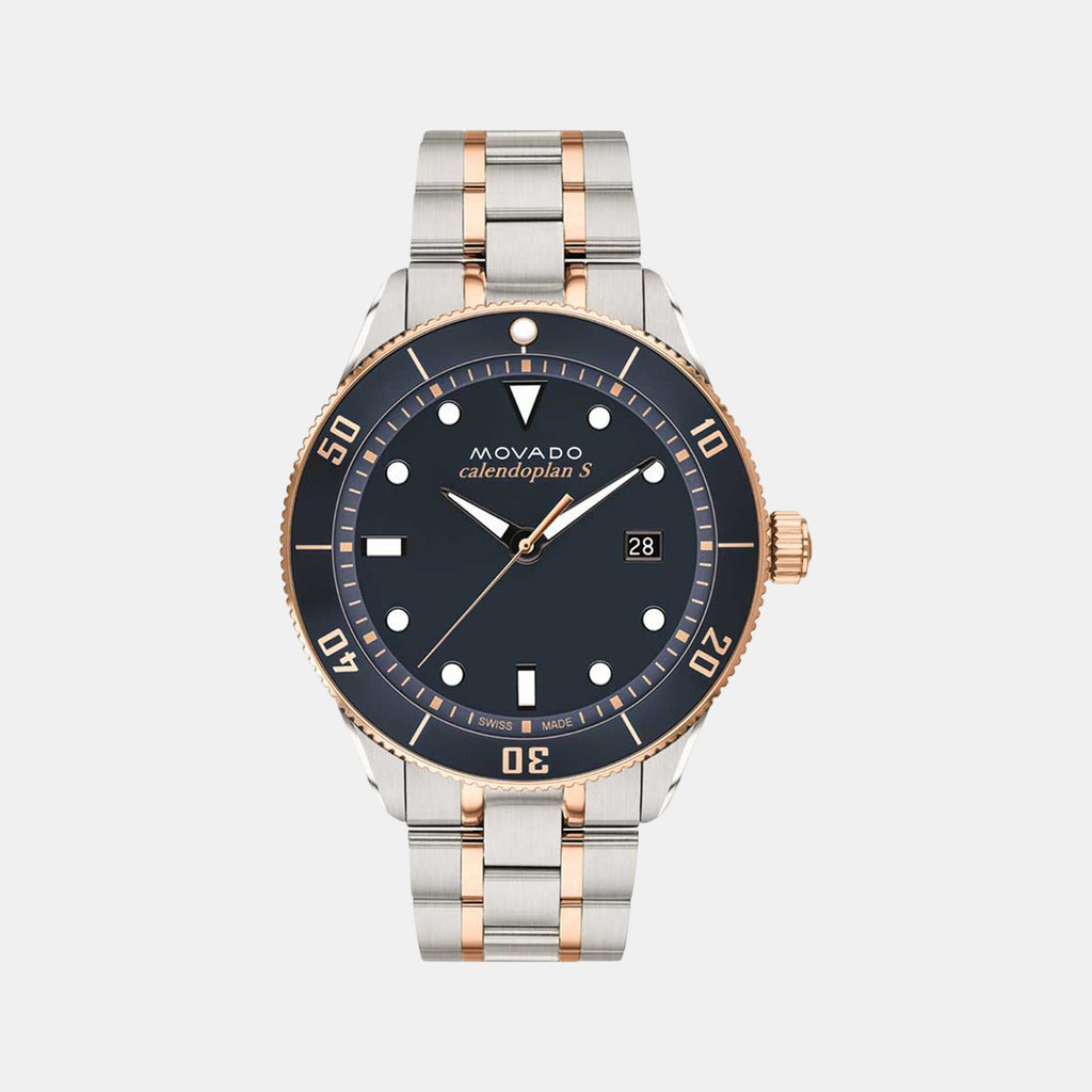 Heritage Men Quartz Blue Dial Analog Stainless Steel Watch 3650185