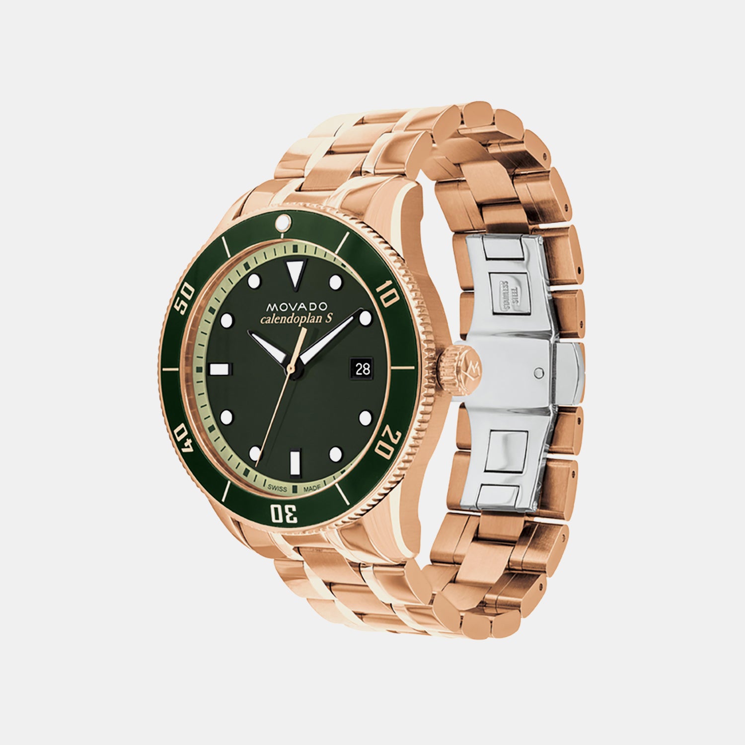 Heritage Men Quartz Green Dial Analog Stainless Steel Watch 3650186