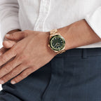 Heritage Men Quartz Green Dial Analog Stainless Steel Watch 3650186