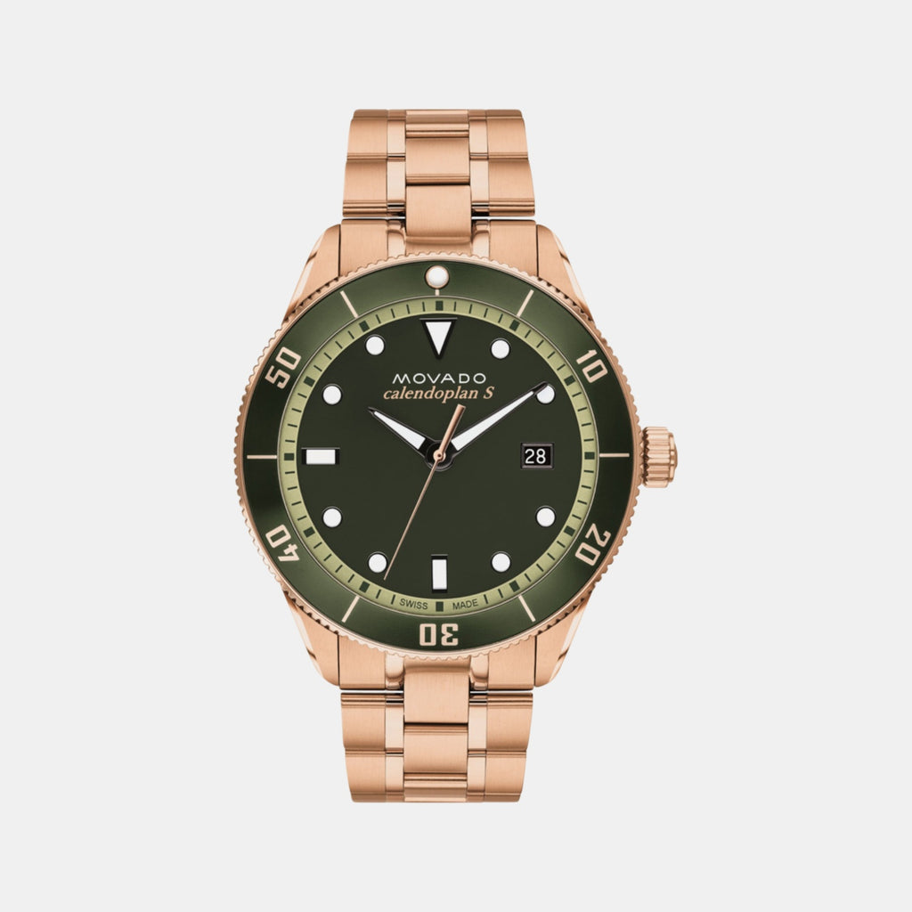 Heritage Men Quartz Green Dial Analog Stainless Steel Watch 3650186