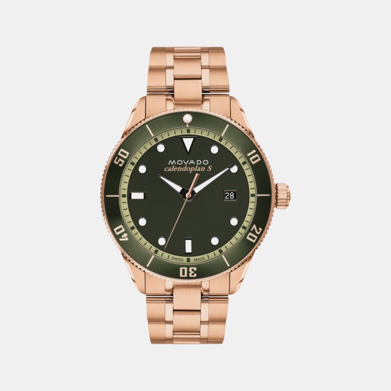 Heritage Men Quartz Green Dial Analog Stainless Steel Watch 3650186