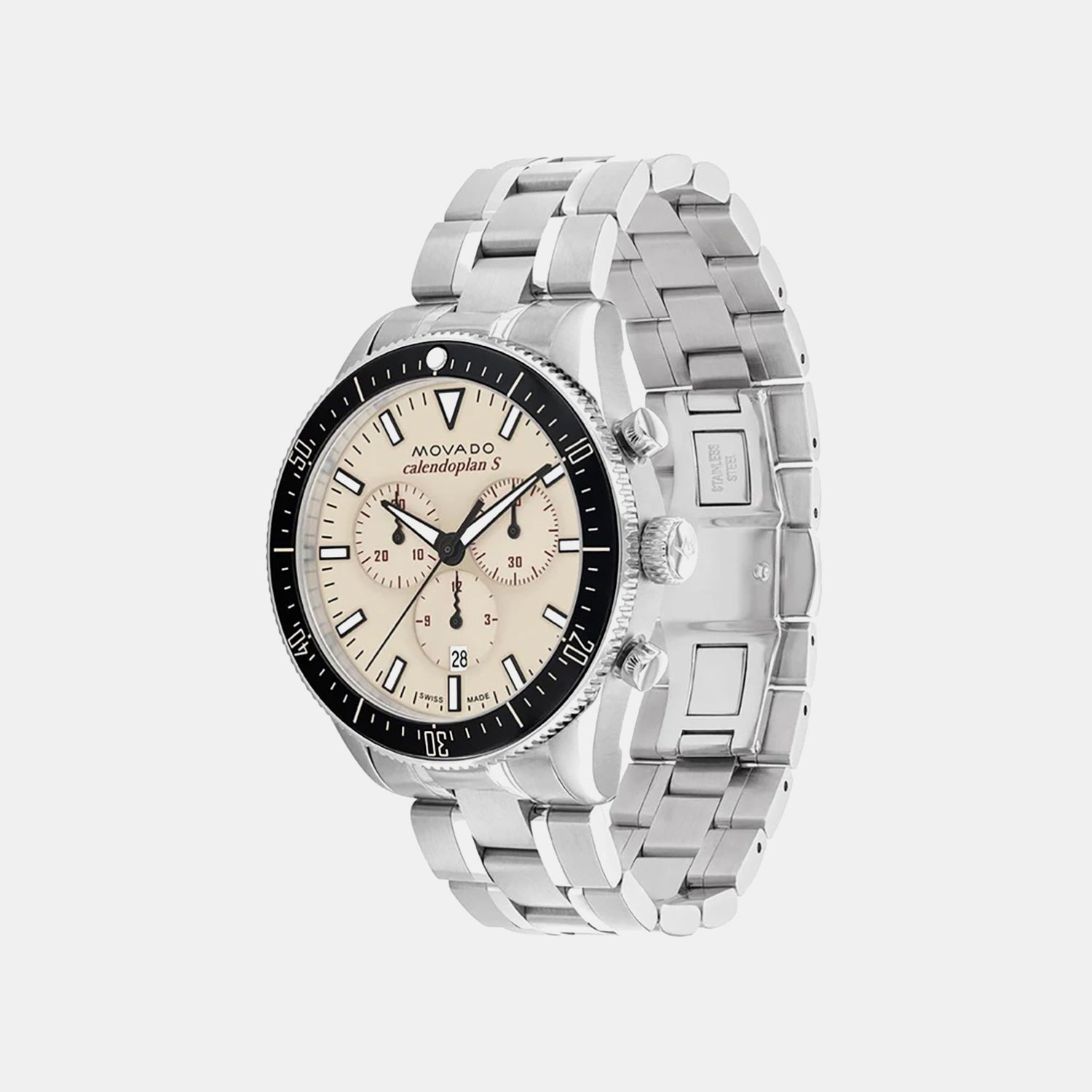 Heritage Men Quartz Beige Dial Chronograph Stainless Steel Watch 3650204