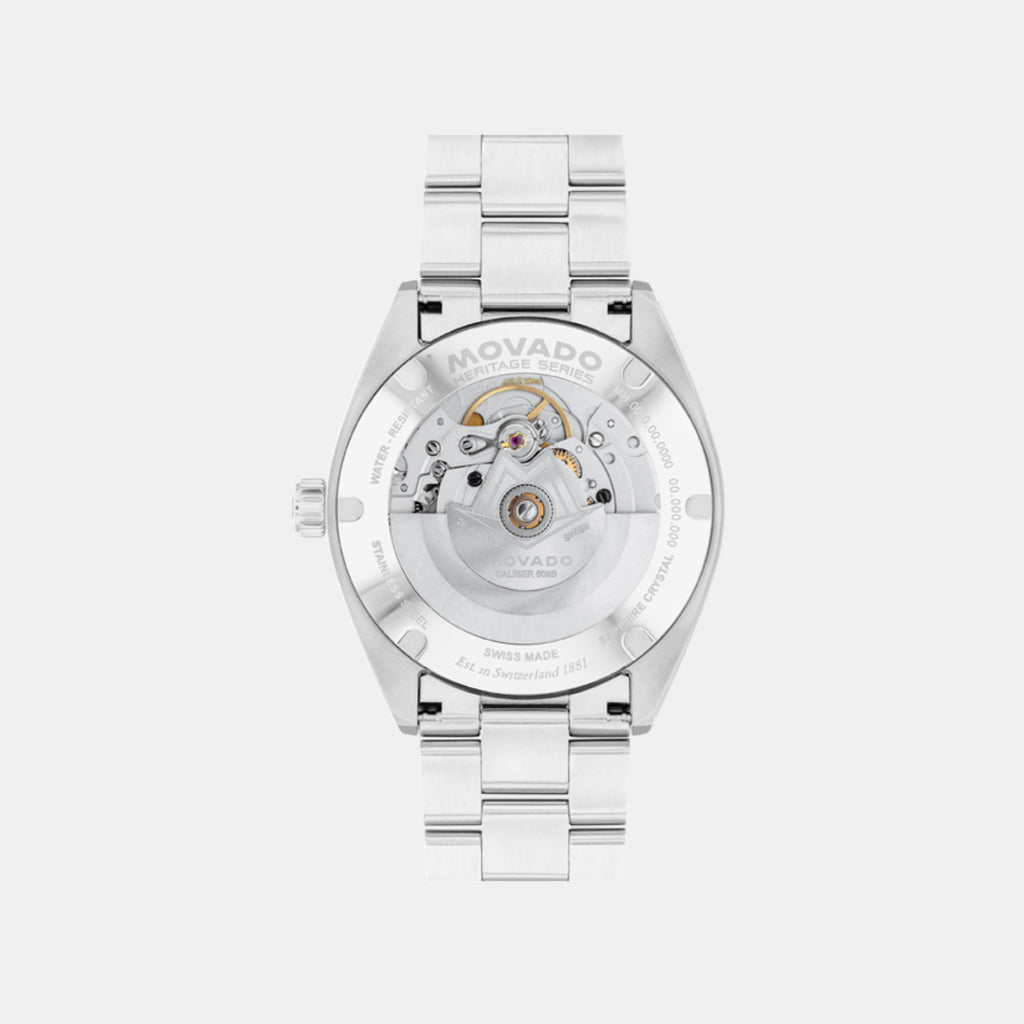 Heritage Men Quartz Charcoal Grey Dial Analog Stainless Steel Watch 3650209