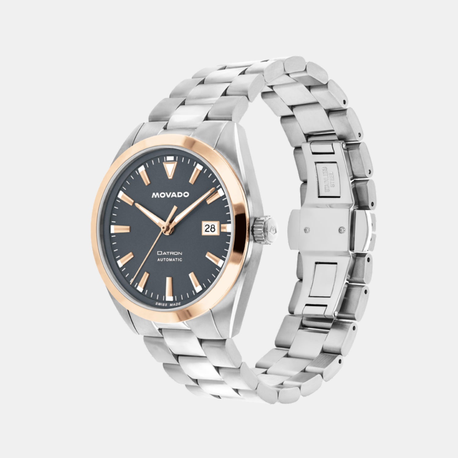 Heritage Men Quartz Charcoal Grey Dial Analog Stainless Steel Watch 3650209