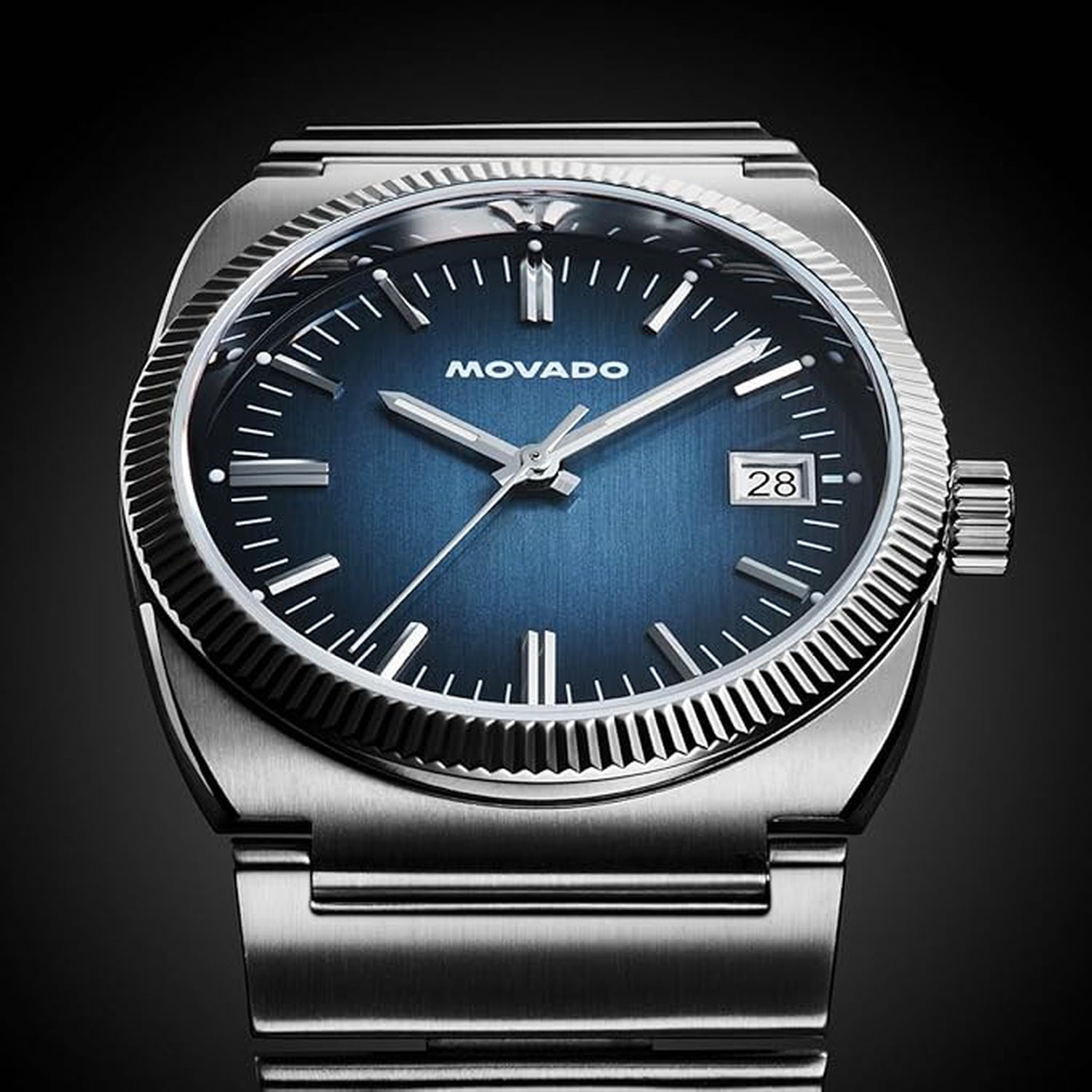 Heritage Men Quartz Blue Dial Analog Steel Watch 3650215