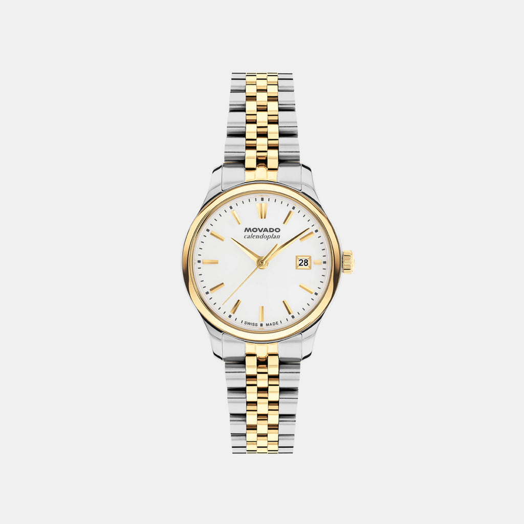 Heritage Calendoplan Women Quartz White Dial Analog Stainless Steel Watch 3650238
