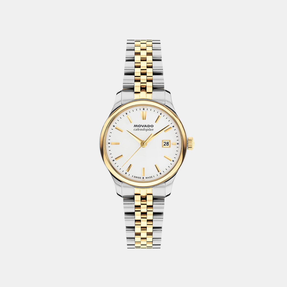Heritage Calendoplan Women Quartz White Dial Analog Stainless Steel Watch 3650238