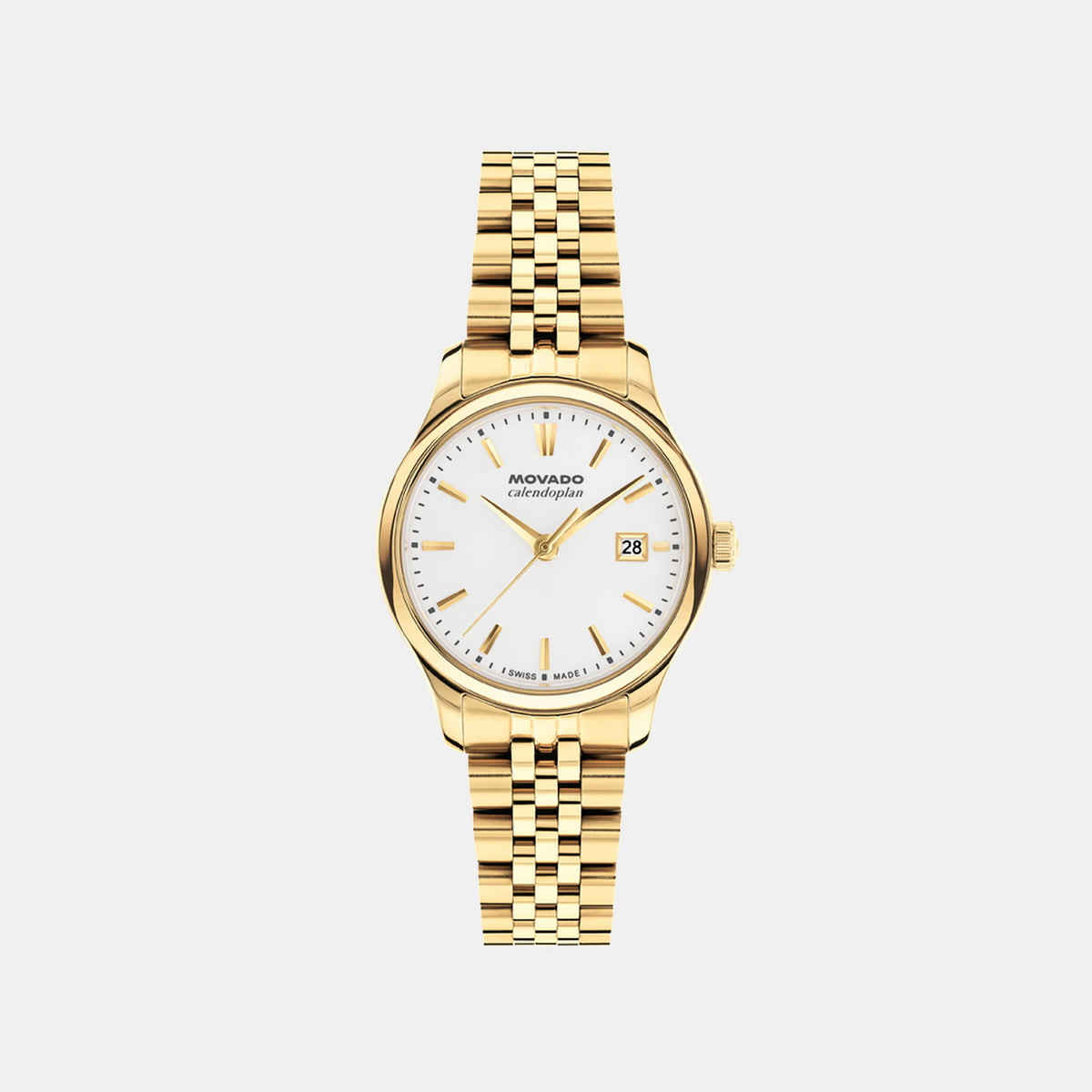 Heritage Calendoplan Women Quartz White Dial Analog Stainless Steel Watch 3650239