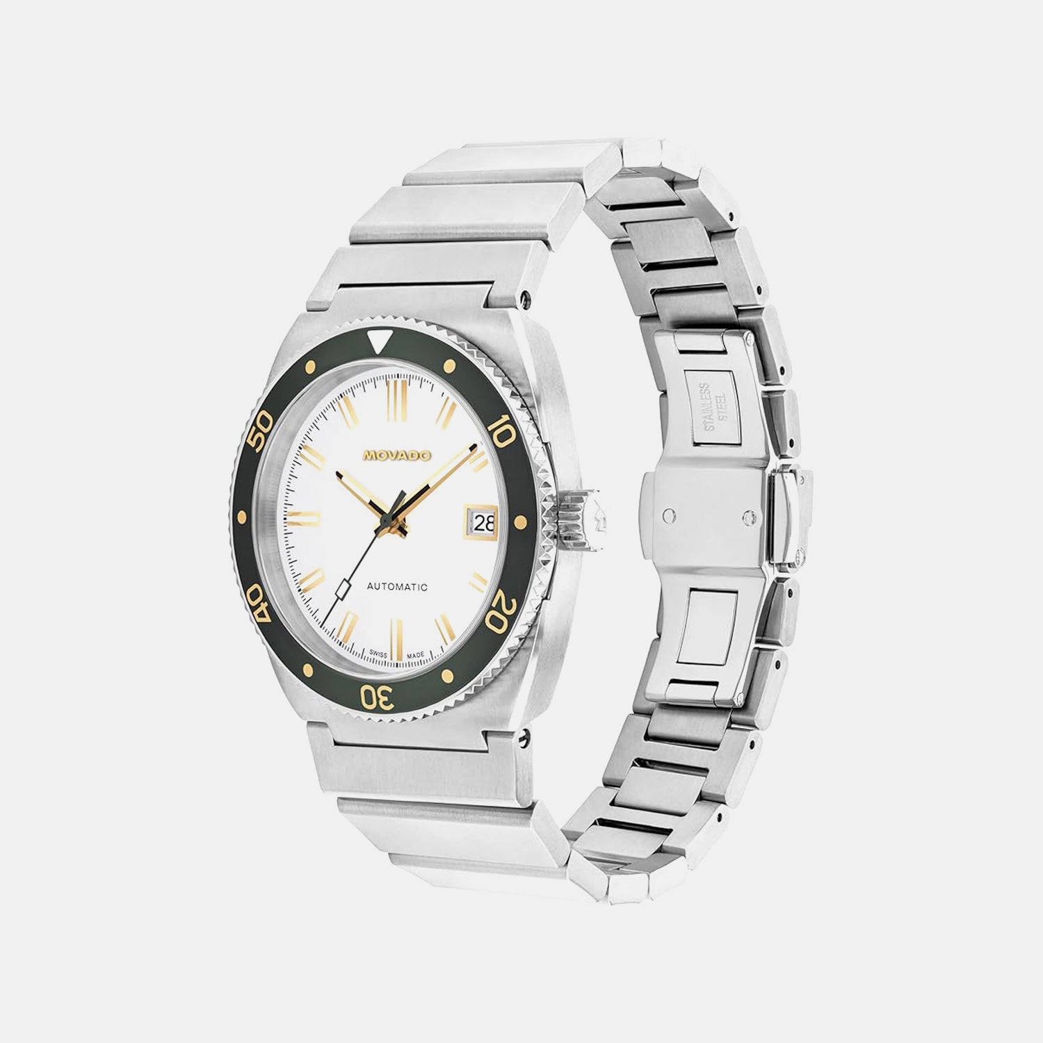 Heritage Ondoplan Men Automatic White Dial Analog Stainless Steel Watch 3650243