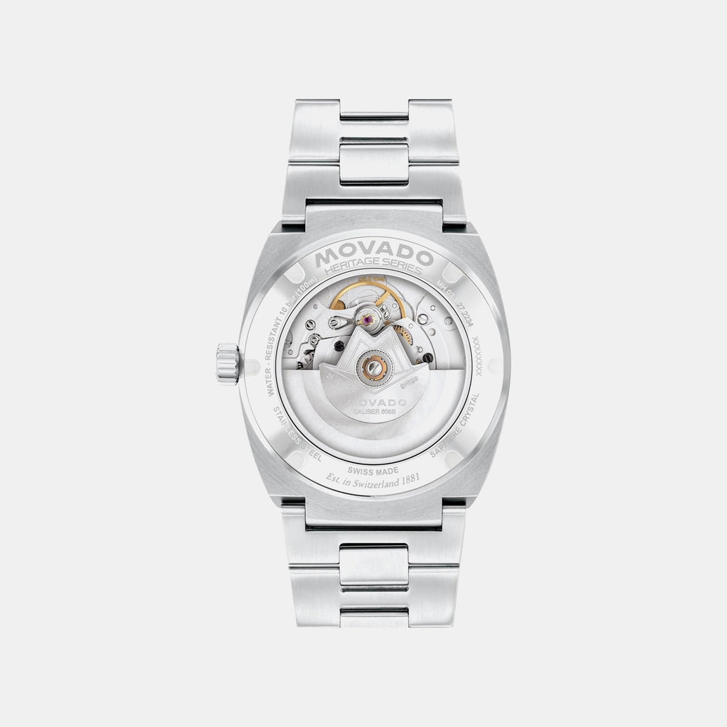 Heritage Ondoplan Men Automatic White Dial Analog Stainless Steel Watch 3650243