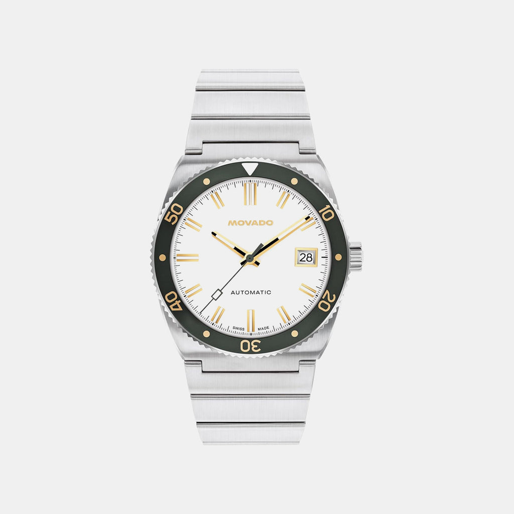 Heritage Ondoplan Men Automatic White Dial Analog Stainless Steel Watch 3650243