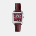 Heritage 1917 Women Quartz Burgundy Dial Analog Leather Watch 3650247