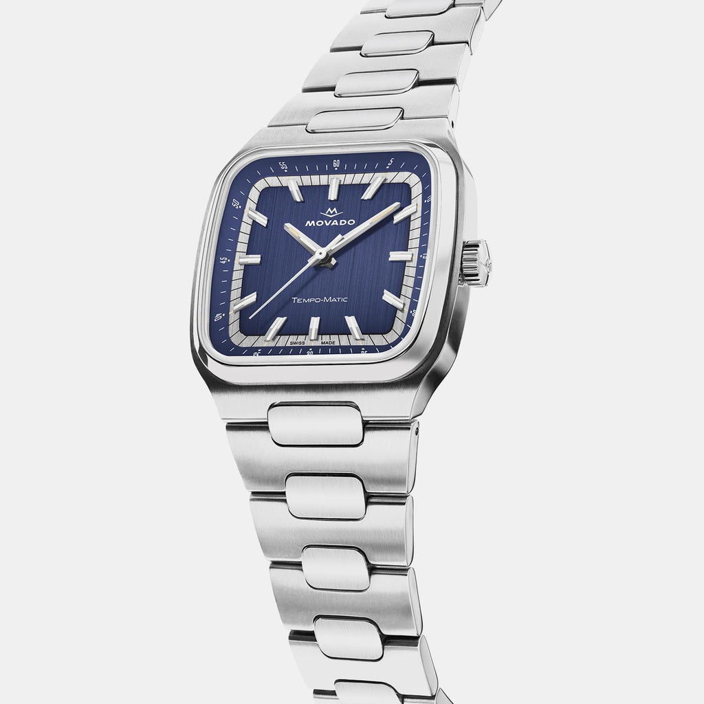 Tempomatic Men Automatic Blue Dial Analog Stainless Steel Watch 3650264